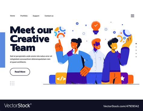 Modern flat design of meet our creative team Vector Image