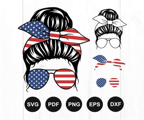 Mom Life Svg Mom Life Usa Flag Svg Messy Bun Svg 4th Of Etsy India