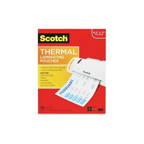 Scotch Brite Scotch Thermal Laminating Pouches Letter Size