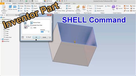 How To Use Shell Command In Inventor Part Software Training Youtube