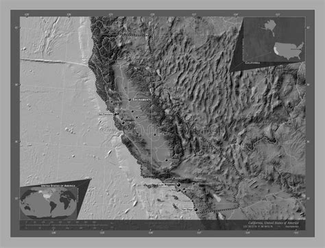 California United States Of America Bilevel Labelled Points O Stock