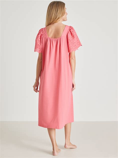 Chemise De Nuit Avec Broderie Anglaise Daxon Femme Daxon