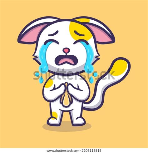 Cute Cat Crying Cartoon Vector Icon Stock Vector Royalty Free