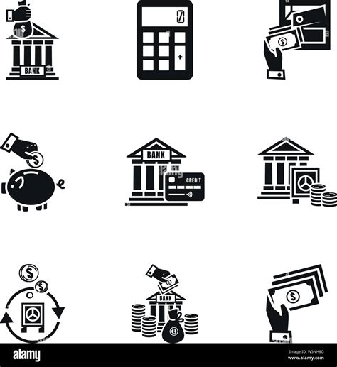 Money bank icon set. Simple set of 9 money bank vector icons for web ...