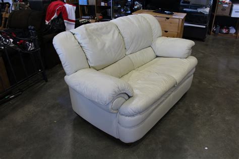 WHITE LEATHER SOFA