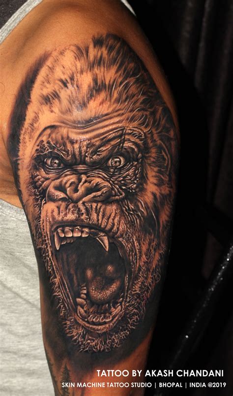 Gorilla tattoo | Gorilla tattoo, Monkey tattoos, Tattoo studio