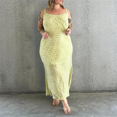 What Lo Wants Christine Bias Cut Slip Dress In Daisy Depop