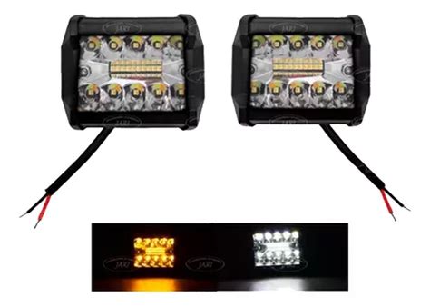 Par Faros Led Barra Dually Bicolor Fijo Estrobo V Env O Gratis