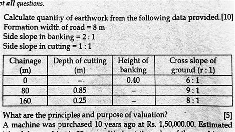 Earthwork Calculation Estimate And Costing Th Sem Hillroad Numerical