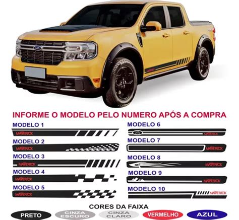 Acessorios Ford Maverick Pick Up Faixas Lateral Adesivos Par