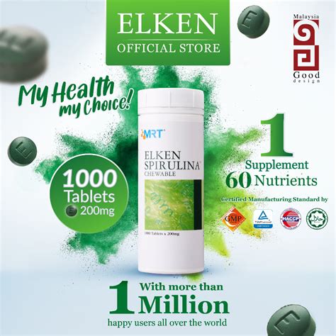 Elken Spirulina Tablet Tablets X Mg Shopee Malaysia