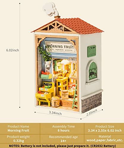 Rolife Diy Book Nook Kit Led Diy Miniature House Kit Wooden Tiny