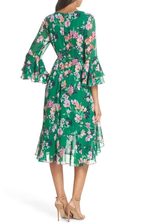 Eliza J Ruffle Sleeve Floral Faux Wrap Dress Nordstrom Wrap Dress