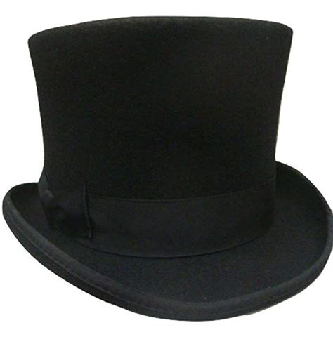 Jacobson Hat Company Black Wool Victorian Top Hat Flared Theatrical Dickens Costume 60cm Top