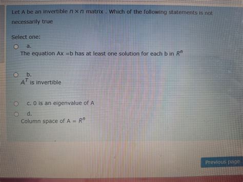 Answered Let A Be An Invertible N Xn Matrix  Bartleby