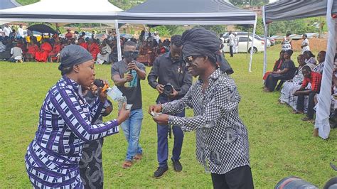 Kojo Antwi And His Wife Rocklyn Enjoying Kete At His Dad S Funeral