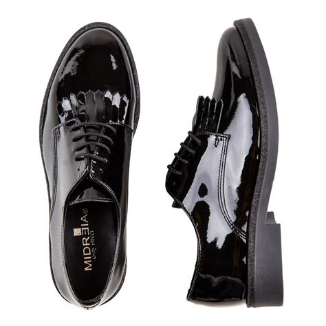 Chaussures Derbies Bela Noir Patte Mexic Vernis Cuir Midreia