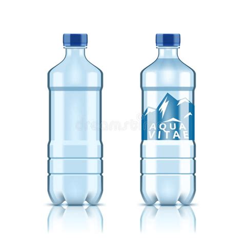 Plastic Clear Water Bottle With And Without Label Stock Vector