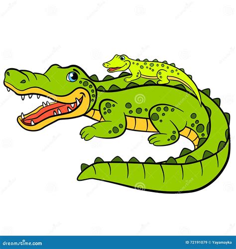 Cartoon Animals For Kids. Mother Alligator | CartoonDealer.com #72191079