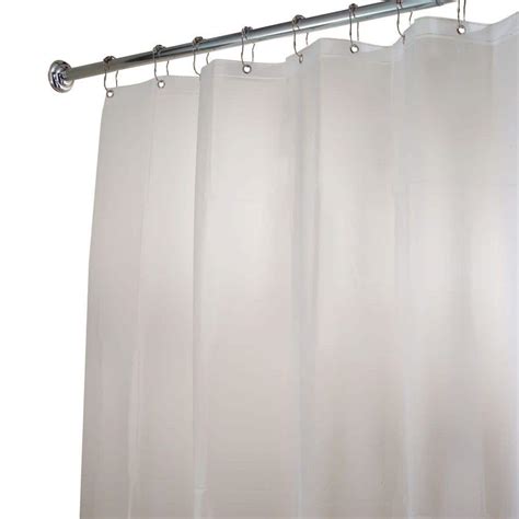 Interdesign Eva Extra Long Shower Curtain Liner In Clear Frost 15262 The Home Depot