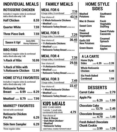 Boston Market Menu, Menu for Boston Market, University City, Charlotte - Urbanspoon/Zomato