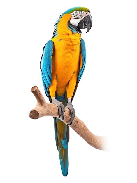 Premium AI Image | Beautiful blue and yellow macaw isolated on white