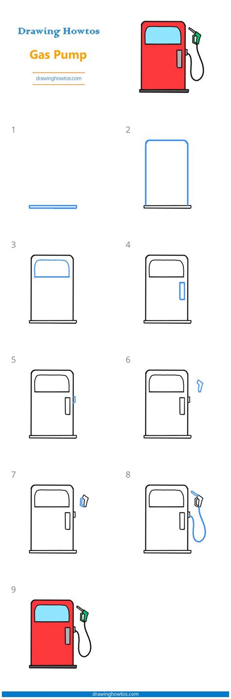 How To Draw A Gas Pump Step By Step Easy Drawing Guides Drawing Howtos