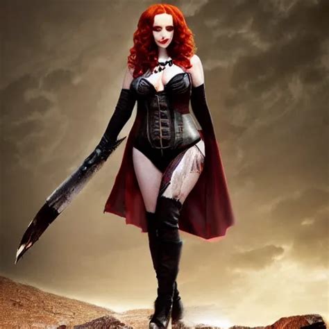 Full Body Photo Of Christina Hendricks As A Vampire Stable Diffusion