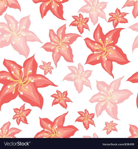 Background With Hand Drawn Flowers Seamless Vector Image