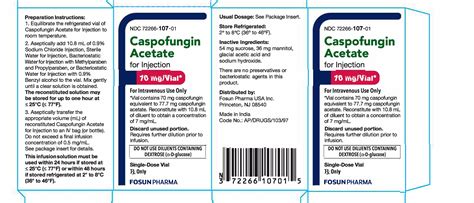 Caspofungin Acetate Injection Fda Prescribing Information Side