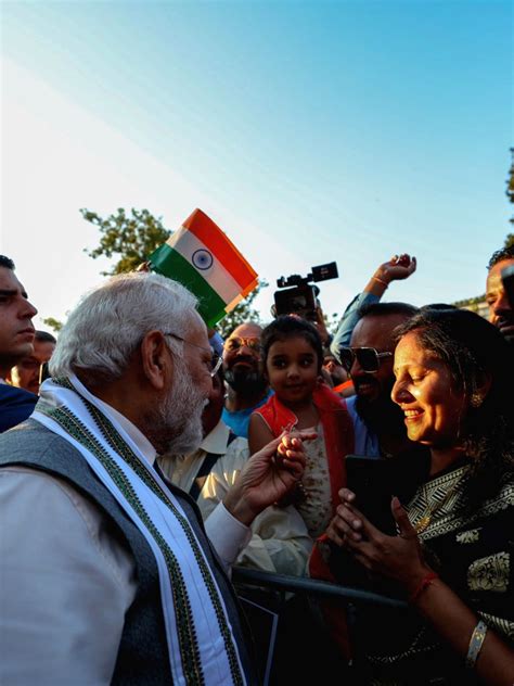 Prime Minister Narendra Modi Being Welcomed By People Of The Indian