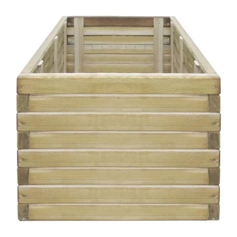 KAI Jardinière rectangulaire 100 x 50 x 40 cm Bois FSC Cdiscount Jardin