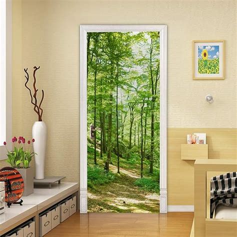 3D Türtapete Selbstklebend Türaufkleber WALD Tür Poster PREMIUM PVC