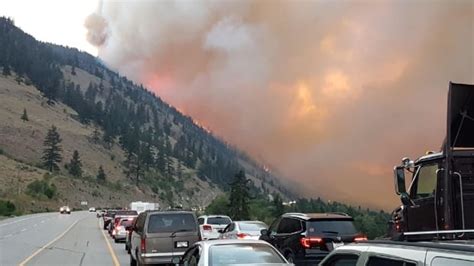 Highway 97 Through Peachland B C Partially Closed Due To Wildfire