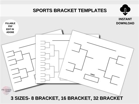 Sports Bracket Template For Tournament Printable Basketball Bracket