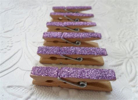 6 Mini Glitter Clothespins Champagne Gold 1 34 Inch Pick Your Etsy