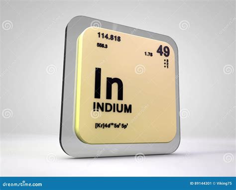 Indium In Chemical Element Periodic Table Stock Illustration