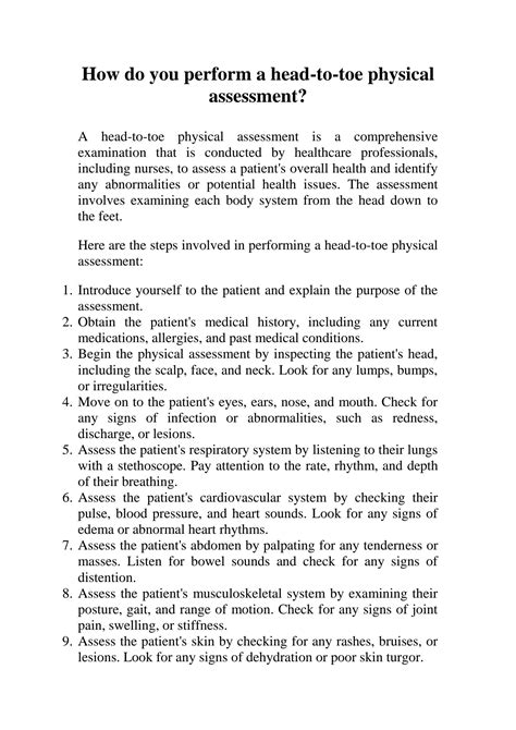 Body Systems Head To Toe Assessment At Clarence Atkins Blog