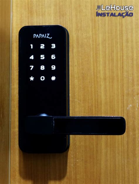 Fechadura Eletr Nica Papaiz Smart Lock Preto Esquerda R