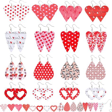 Amazon SUNNYCLUE DIY 16 Pairs Valentine S Day Charms Faux Leather