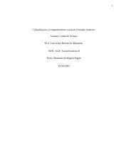 Tarea 1 2 Globalización y comportamiento social en el mundo moderno