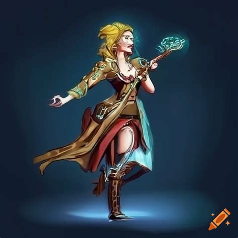 Digital art of a female bard on Craiyon