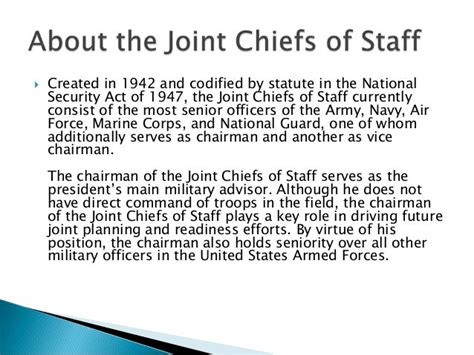 Responsibilities of the Joint Chiefs of Staff