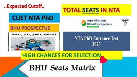 Cuet Nta Phd 2023 Total Seats In Bhu Jnu Du Expected Cutoff Process Of Admission Bhu Ret Ret