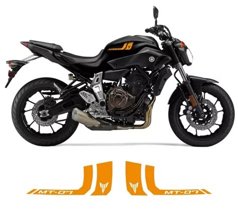 Kit Adesivo Tanque Lateral Yamaha Mt07 Mt 07 Laranja Mt0111