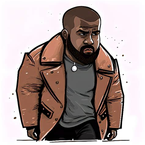 Kanye West Angry Cartoon Illustration PNG - Etsy