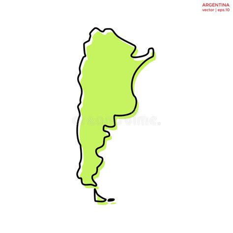 Mapa Verde De Argentina Con Plantilla De Dise O De Vector De Contorno