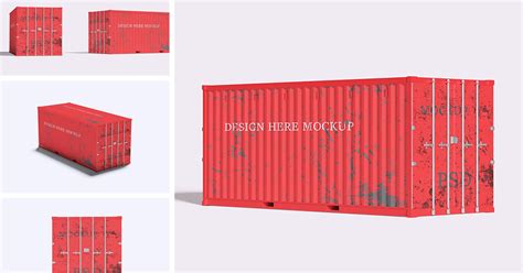 shipping container product mockups ft design delivery envato