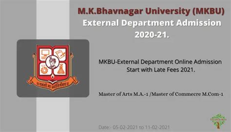 Mk Bhavnagar University Mkbu External Department New Admission