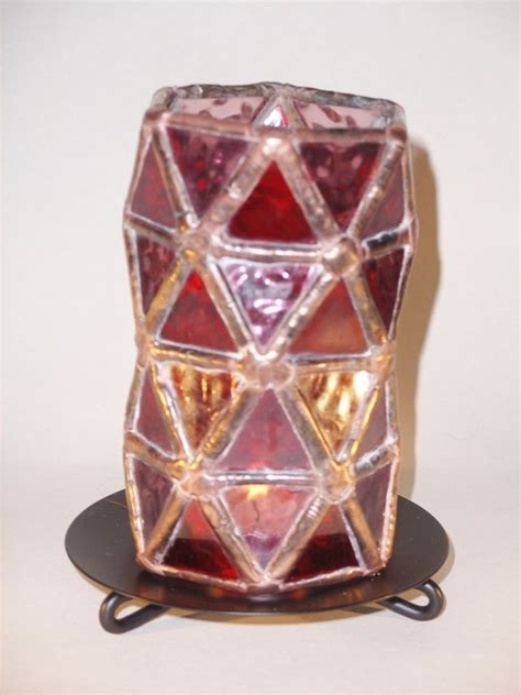 Coloured Stained Glass Tea Light With Copper Patina Finish Large £2500 Copper Foil Tape